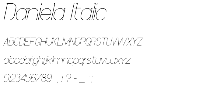 Daniela Italic font